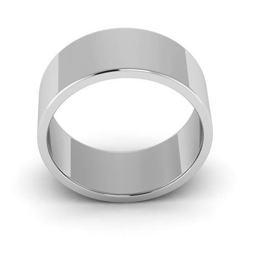14K White Gold 8mm flat wedding band - DELLAFORA