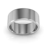14K White Gold 8mm heavy weight flat wedding band - DELLAFORA