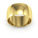 14K Yellow Gold 10mm half round wedding band - DELLAFORA