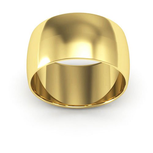 14K Yellow Gold 10mm half round wedding band - DELLAFORA