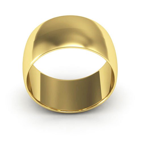 14K Yellow Gold 10mm half round wedding band - DELLAFORA