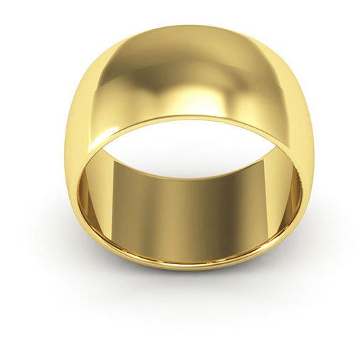 14K Yellow Gold 10mm half round wedding band - DELLAFORA