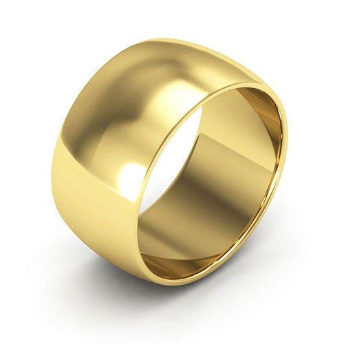 14K Yellow Gold 10mm half round wedding band - DELLAFORA