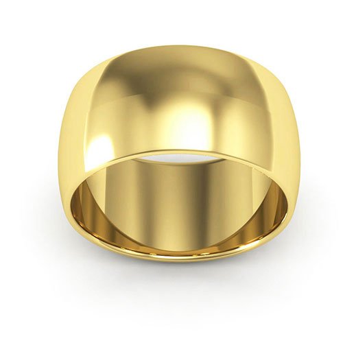 14K Yellow Gold 10mm half round wedding band - DELLAFORA