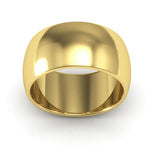 14K Yellow Gold 10mm heavy weight half round wedding band - DELLAFORA