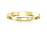14K Yellow Gold 2.5mm flat edge design comfort fit wedding band - DELLAFORA