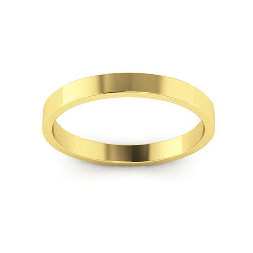 14K Yellow Gold 2.5mm flat wedding band - DELLAFORA