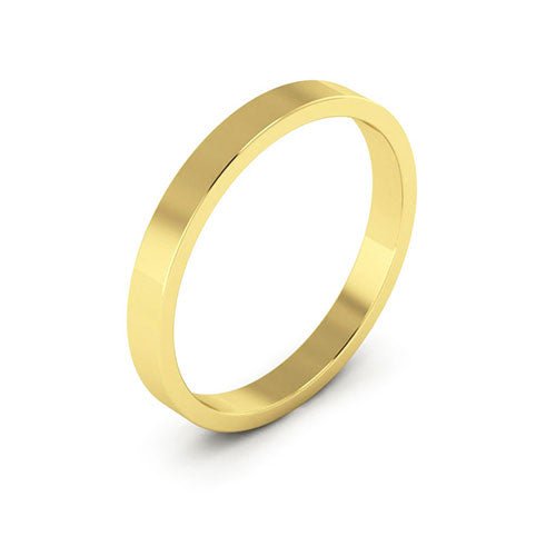 14K Yellow Gold 2.5mm flat wedding band - DELLAFORA