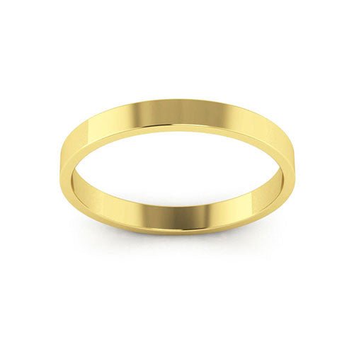 14K Yellow Gold 2.5mm flat wedding band - DELLAFORA
