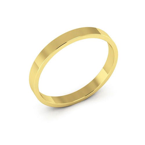 14K Yellow Gold 2.5mm flat wedding band - DELLAFORA