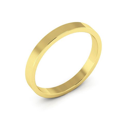 14K Yellow Gold 2.5mm flat wedding band - DELLAFORA
