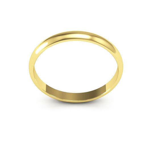 14K Yellow Gold 2.5mm half round wedding band - DELLAFORA
