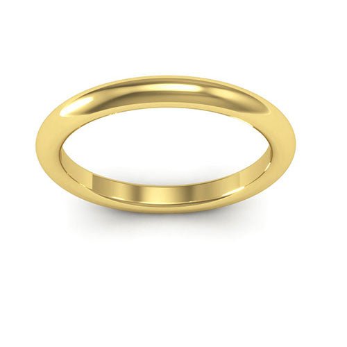 14K Yellow Gold 2.5mm heavy weight half round comfort fit wedding band - DELLAFORA