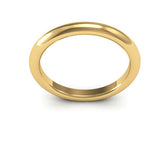 14K Yellow Gold 2.5mm heavy weight half round comfort fit wedding band - DELLAFORA