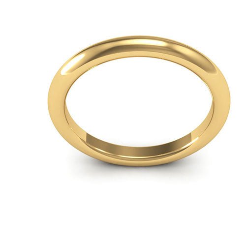 14K Yellow Gold 2.5mm heavy weight half round comfort fit wedding band - DELLAFORA