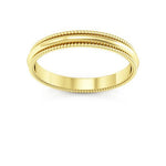 14K Yellow Gold 2.5mm milgrain wedding band - DELLAFORA