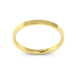 14K Yellow Gold 2mm extra light flat comfort fit wedding bands - DELLAFORA