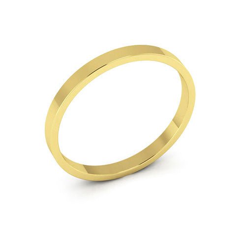 14K Yellow Gold 2mm flat wedding band - DELLAFORA