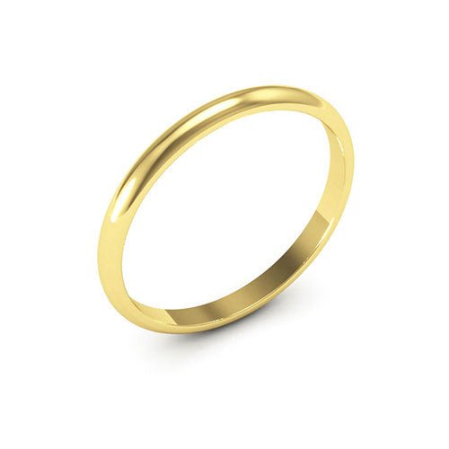 14K Yellow Gold 2mm half round wedding band - DELLAFORA