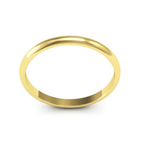 14K Yellow Gold 2mm half round wedding band - DELLAFORA