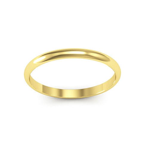 14K Yellow Gold 2mm half round wedding band - DELLAFORA