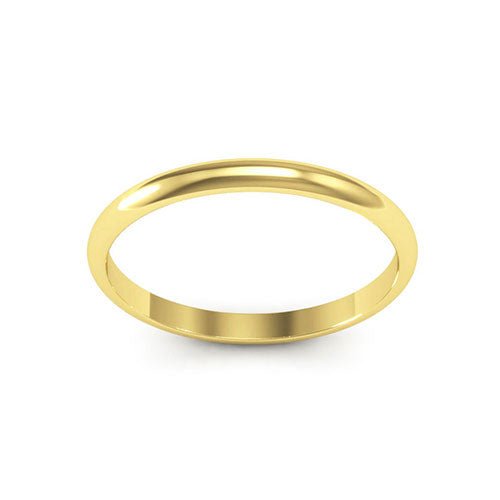 14K Yellow Gold 2mm half round wedding band - DELLAFORA