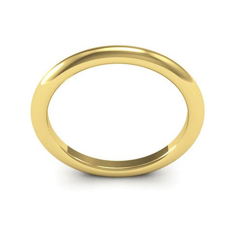 14K Yellow Gold 2mm heavy weight half round comfort fit wedding band - DELLAFORA
