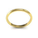 14K Yellow Gold 2mm heavy weight half round wedding band - DELLAFORA