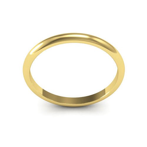 14K Yellow Gold 2mm heavy weight half round wedding band - DELLAFORA