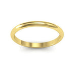 14K Yellow Gold 2mm heavy weight half round wedding band - DELLAFORA