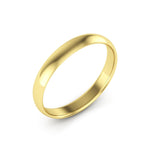 14K Yellow Gold 3mm extra light half round comfort fit wedding bands - DELLAFORA