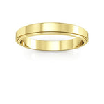 14K Yellow Gold 3mm flat edge design wedding band - DELLAFORA
