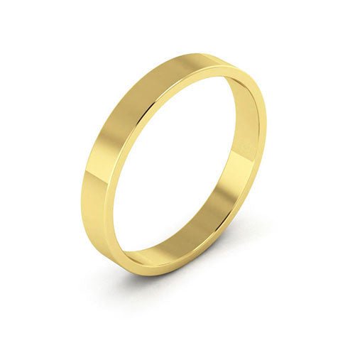 14K Yellow Gold 3mm flat wedding band - DELLAFORA