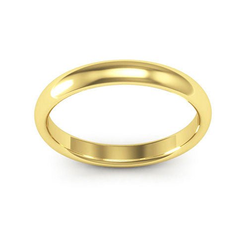 14K Yellow Gold 3mm half round comfort fit wedding band - DELLAFORA