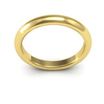 14K Yellow Gold 3mm heavy weight half round comfort fit wedding band - DELLAFORA