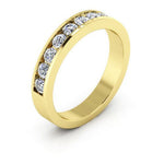 14K Yellow gold 4mm channel set women's 0.77 carats diamond wedding band. - DELLAFORA