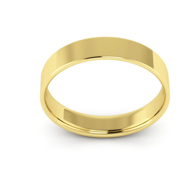 14K Yellow Gold 4mm extra light flat comfort fit wedding bands - DELLAFORA