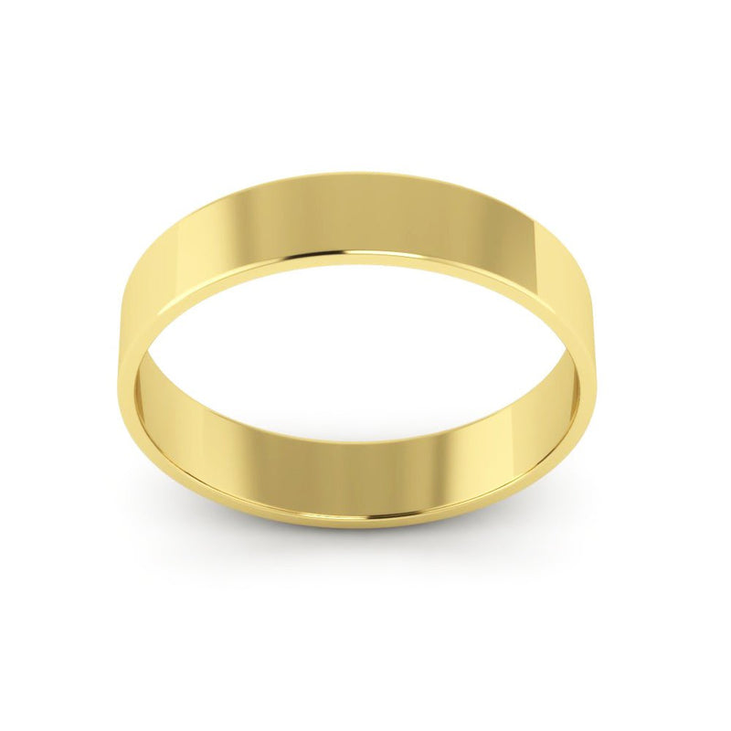 14K Yellow Gold 4mm extra light flat wedding bands - DELLAFORA