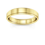 14K Yellow Gold 4mm flat edge design comfort fit wedding band - DELLAFORA
