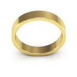 14K Yellow Gold 4mm heavy weight flat wedding band - DELLAFORA