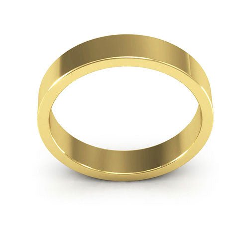 14K Yellow Gold 4mm heavy weight flat wedding band - DELLAFORA