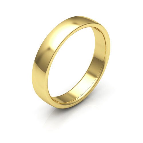14K Yellow Gold 4mm low dome comfort fit wedding band - DELLAFORA