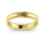 14K Yellow Gold 4mm milgrain raised edge design comfort fit wedding band - DELLAFORA