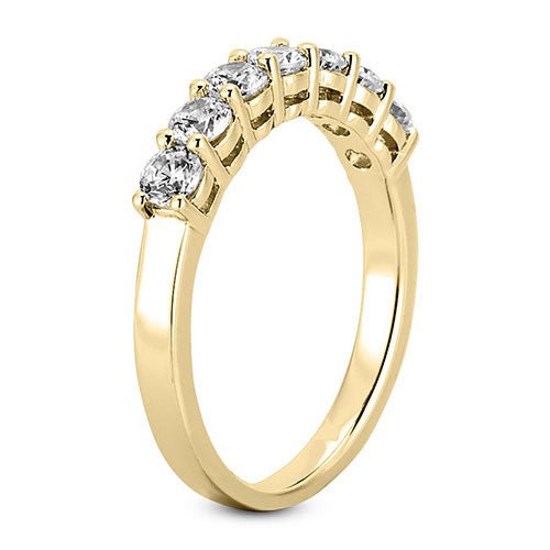 14K Yellow gold 4mm prong set women's 0.70 carats diamond wedding band. - DELLAFORA