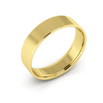 14K Yellow Gold 5mm extra light flat comfort fit wedding bands - DELLAFORA