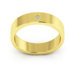 14K Yellow Gold 5mm flat diamond wedding band - DELLAFORA