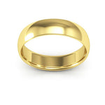 14K Yellow Gold 5mm half round comfort fit wedding band - DELLAFORA