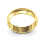 14K Yellow Gold 5mm half round wedding band - DELLAFORA