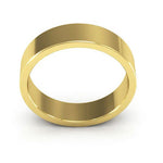 14K Yellow Gold 5mm heavy weight flat wedding band - DELLAFORA