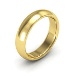 14K Yellow Gold 5mm heavy weight half round comfort fit wedding band - DELLAFORA